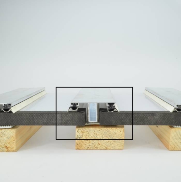Aluminium tussenprofiel & oplegrubber systeem B