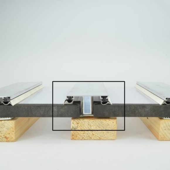 Aluminium tussenprofiel & oplegrubber systeem B
